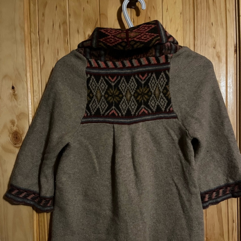 Free People Tan Wool Southwestern Cardigan Sweater